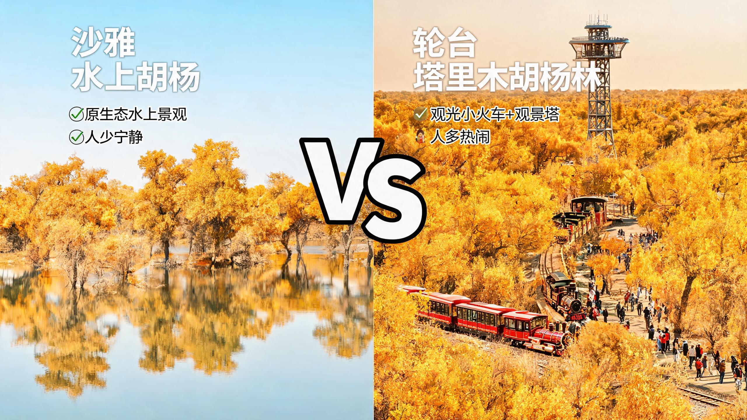 沙雅胡杨与轮台胡杨对比示意图